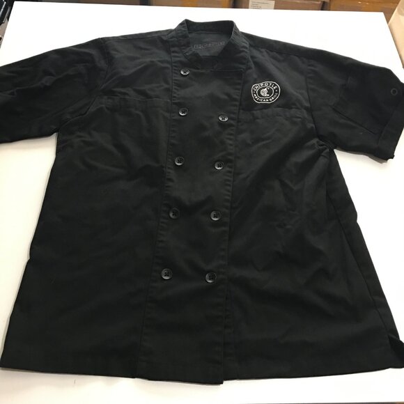 Loomstate Chipotle Mexican Grill Chef Shirt Size L Black Short Sleeve Workwear - Picture 1 of 11